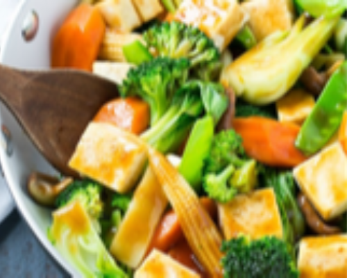 Mix Vegetable With Tofu With Bean Sprouts